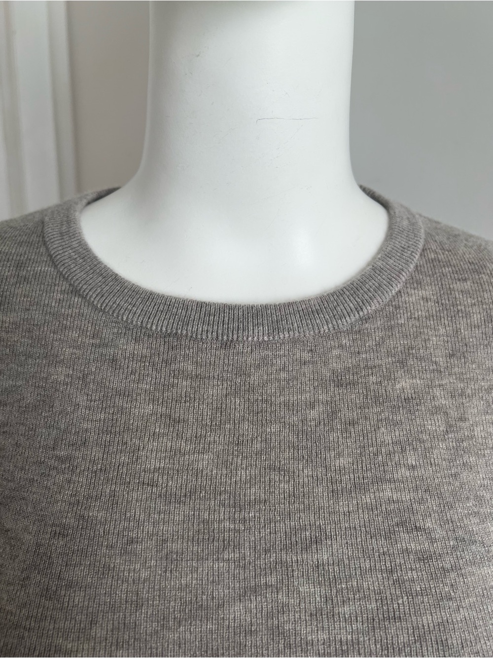 H&M Womens Premium Quality Sweater Greige Grey Cashmere Wool Jumper Top Size M - Picture 5 of 9